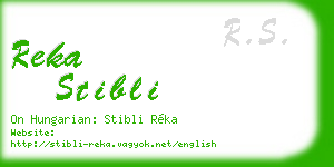 reka stibli business card