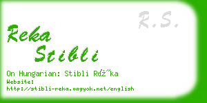 reka stibli business card